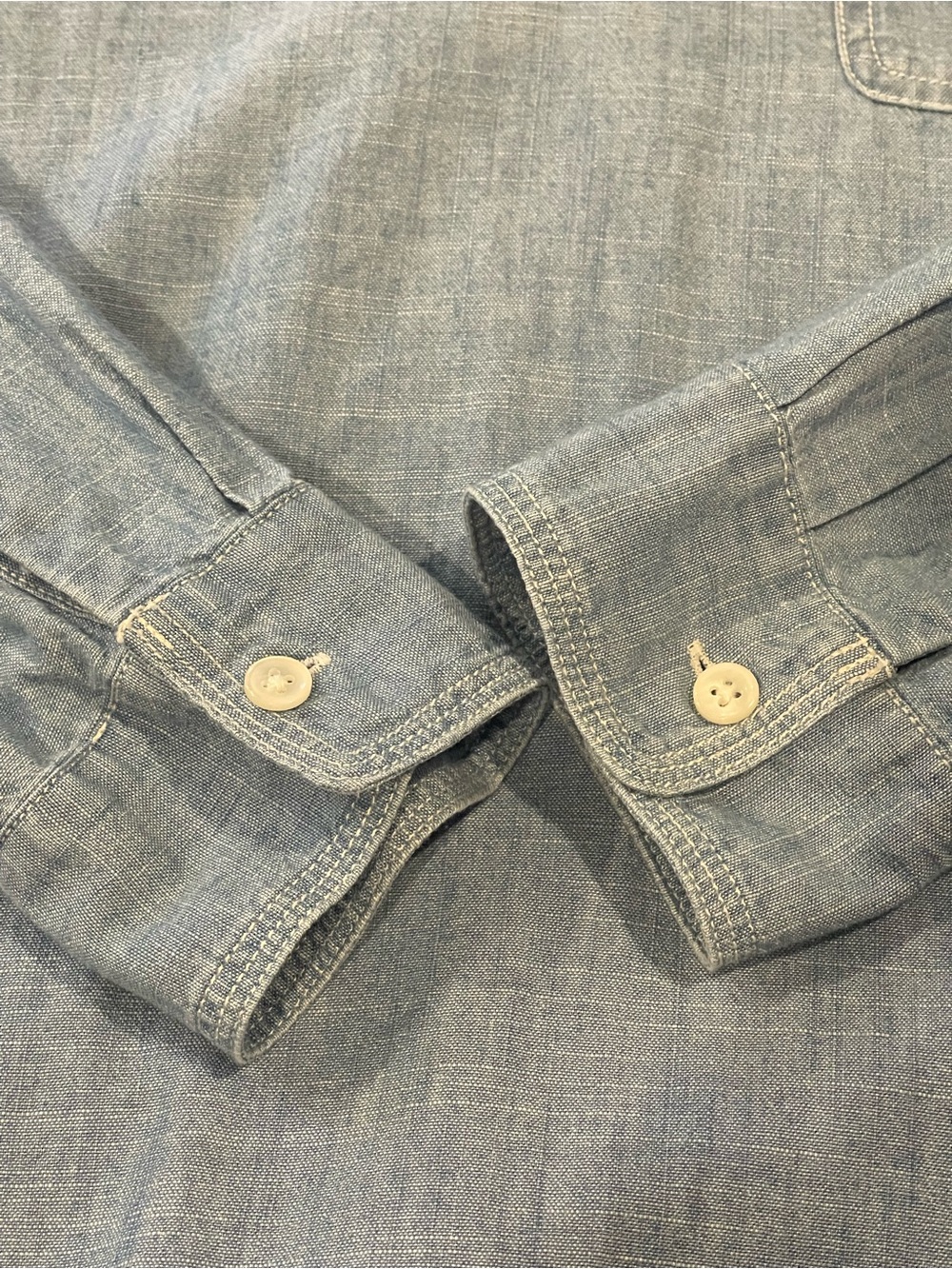 J. Crew Light Blue Chambray Popover Shirt, V-Neck, Collared, Long Sleeve, Size S - Picture 12 of 14